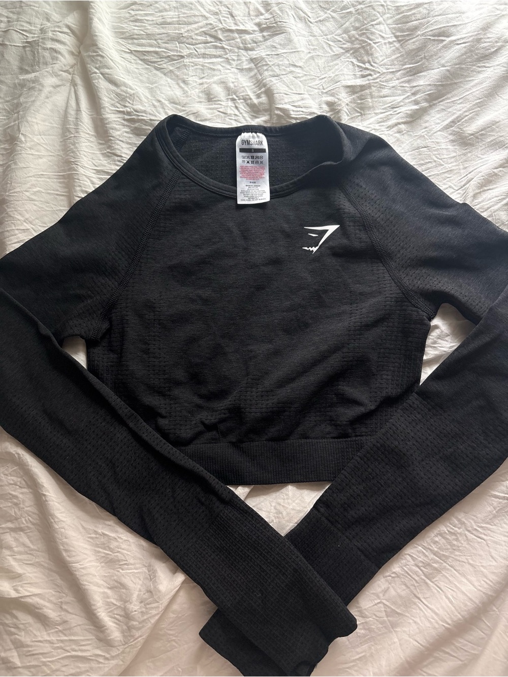 Gymshark Black Seamless Long Sleeve Crop